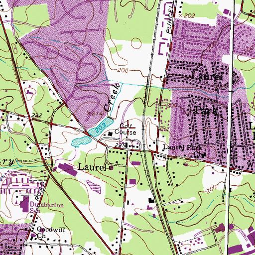 Topographic Map of Laurel Gold Golf Course, VA