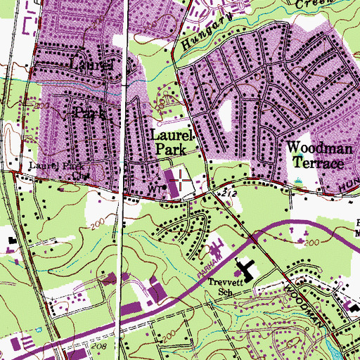 Topographic Map of Laurel Park Shopping Center, VA