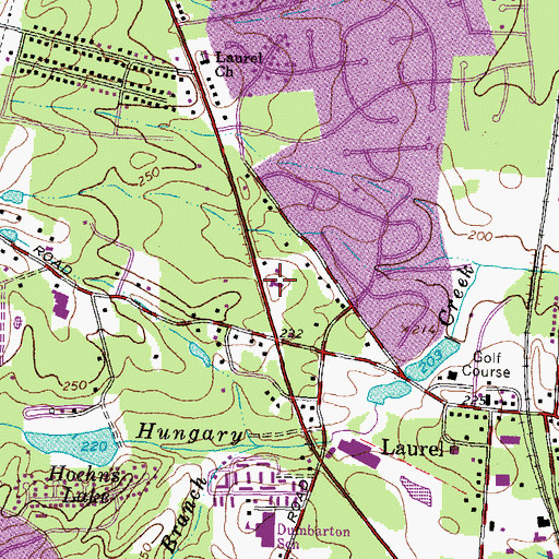 Topographic Map of Laurel Presbyterian Church, VA