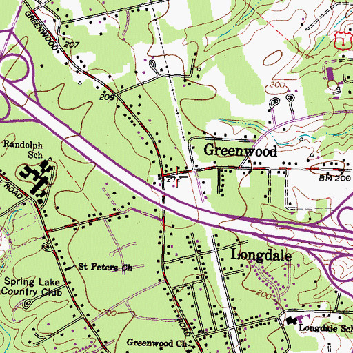 Topographic Map of Longdale Recreation Center, VA