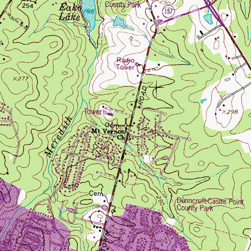 Topographic Map of Mount Vernon Baptist Church Cemetery, VA