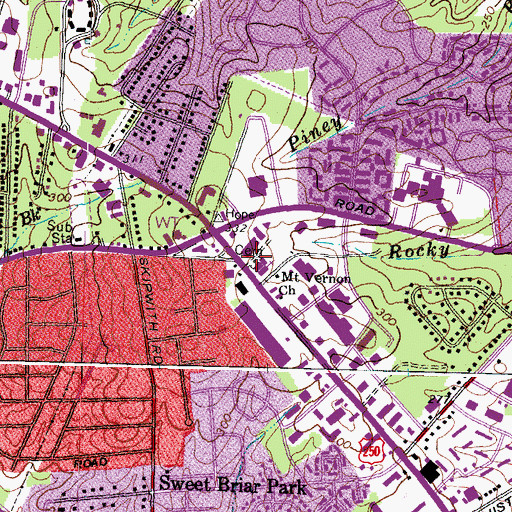 Topographic Map of Mount Vernon Cemetery, VA
