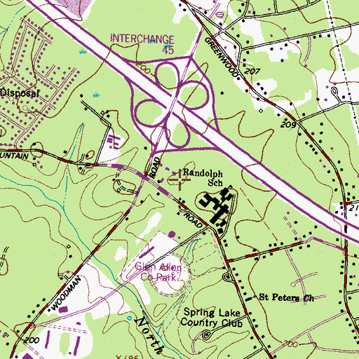 Topographic Map of Mountain Laurel, VA