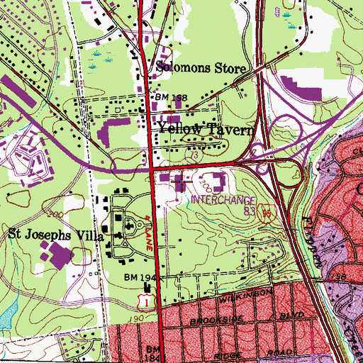Topographic Map of North Park Branch Henrico County Public Library, VA