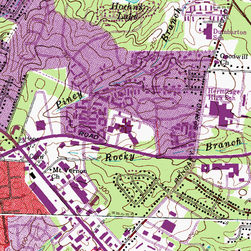 Topographic Map of Parham Doctors Hospital, VA