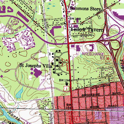 Topographic Map of Saint Josephs Catholic Church, VA