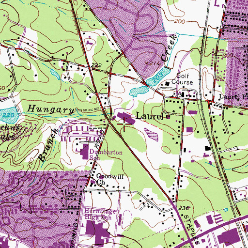 Topographic Map of Staples Mill Plaza Shopping Center, VA