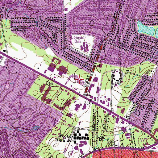 Topographic Map of Tuckernuck Square Shopping Center, VA