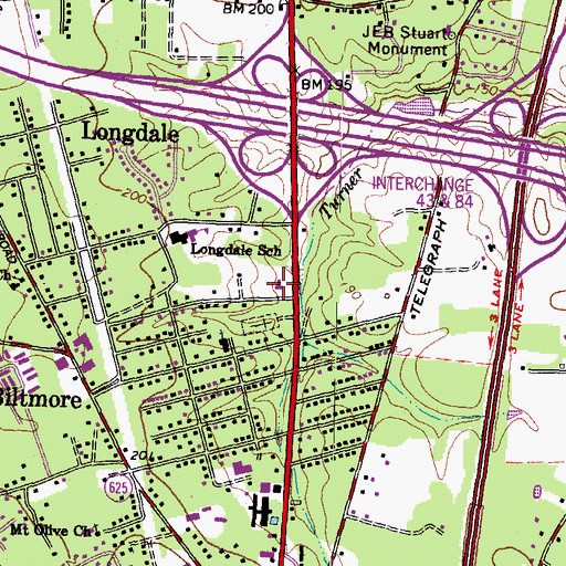 Topographic Map of Virginia State Police Division 1 Headquarters, VA