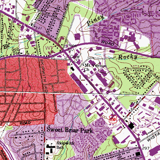 Topographic Map of Westland Shopping Center, VA