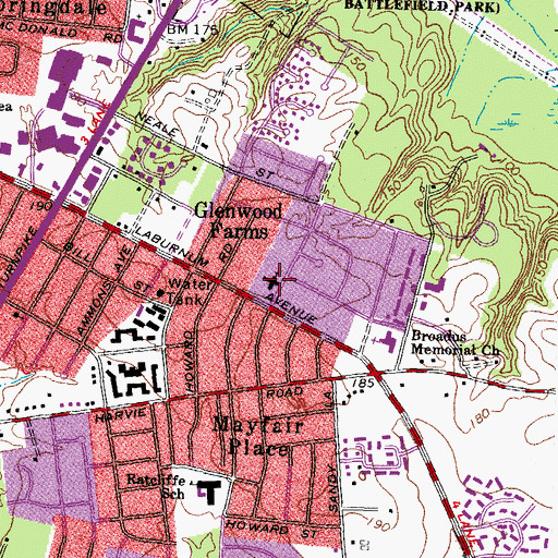 Topographic Map of Aldergate United Methodist Church, VA