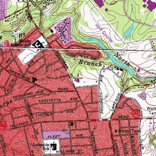 Topographic Map of Christ Lutheran Church, VA