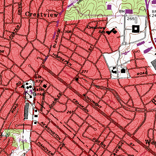 Topographic Map of Christ United Methodist Church, VA