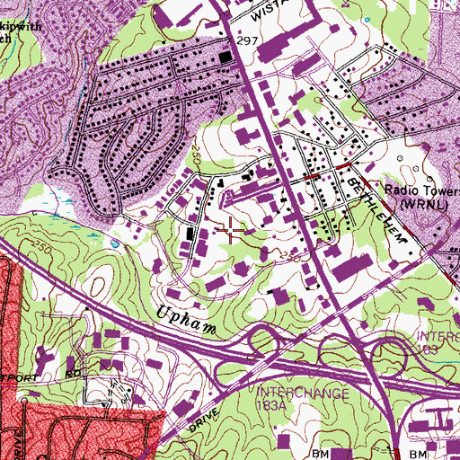 Topographic Map of Commerce Center, VA
