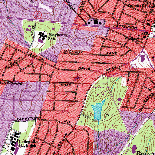 Topographic Map of Derbyshire Baptist Church, VA