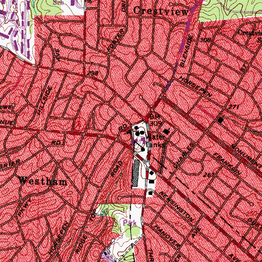 Topographic Map of Epiphany Lutheran Church, VA