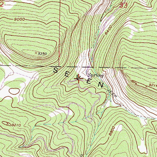 Topographic Map of The Seven Hermits, CO