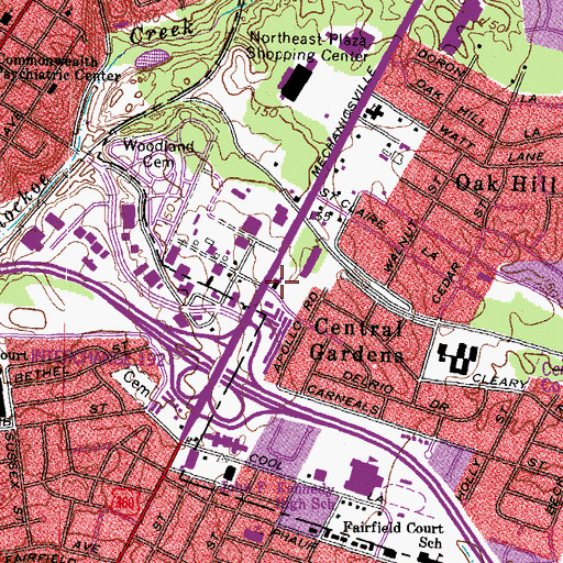 Topographic Map of Glen Lea School (historical), VA