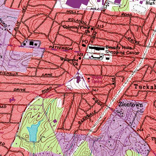 Topographic Map of Grove Avenue Christian School, VA