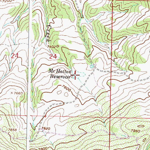 Topographic Map of McHatten Reservoir, CO