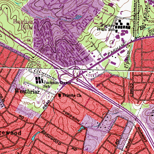 Topographic Map of Interchange 181, VA