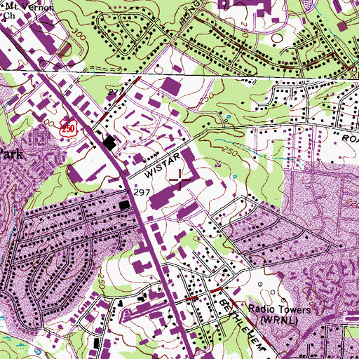 Topographic Map of Merchants Walk Shopping Center, VA