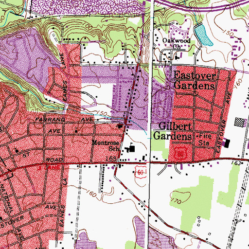 Topographic Map of Montrose Presbyterian Church, VA