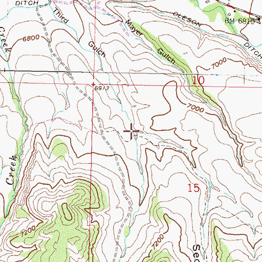 Topographic Map of Second Gulch, CO