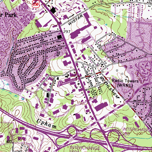 Topographic Map of Olde Town Shopping Center, VA