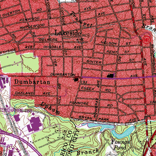 Topographic Map of Overbrook Presbyterian Church, VA