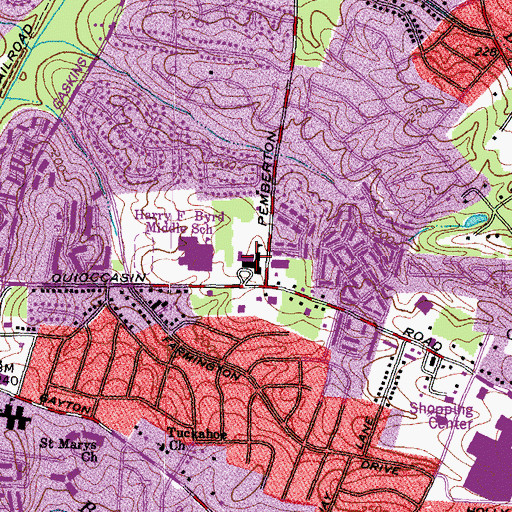 Topographic Map of Pemberton Elementary School, VA