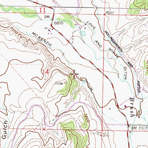 Topographic Map of McKenzie Ditch, CO