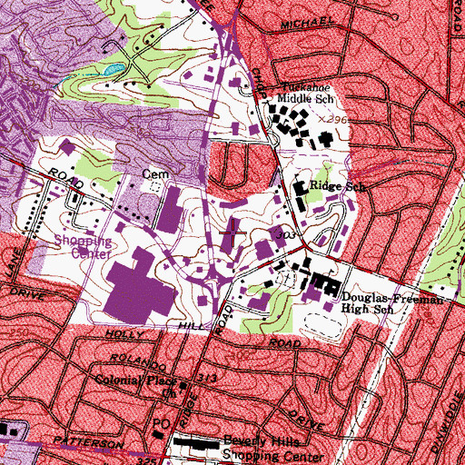 Topographic Map of Ridge Shopping Center, VA