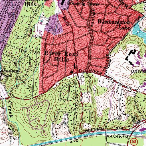 Topographic Map of River Road Baptist Church, VA
