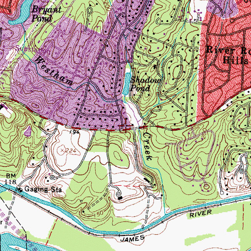 Topographic Map of River Road United Methodist Church, VA