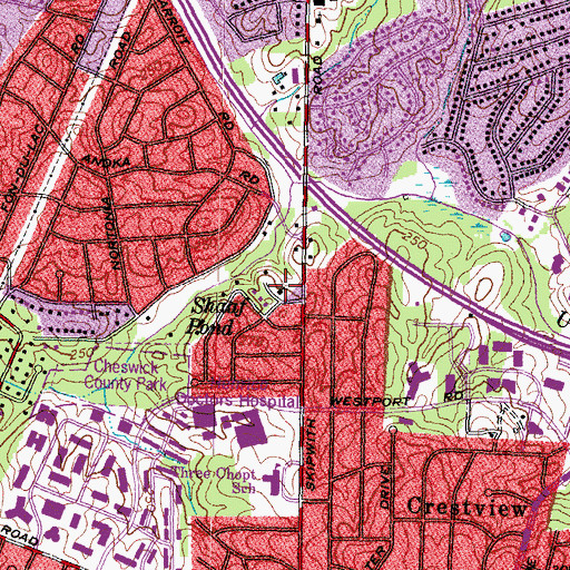 Topographic Map of Skipwith Baptist Church, VA