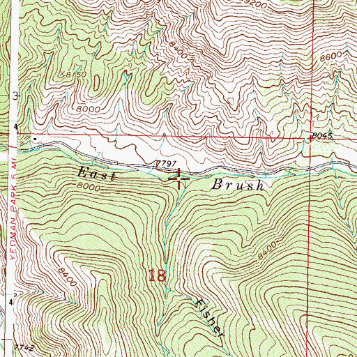 Topographic Map of Fisher Gulch, CO