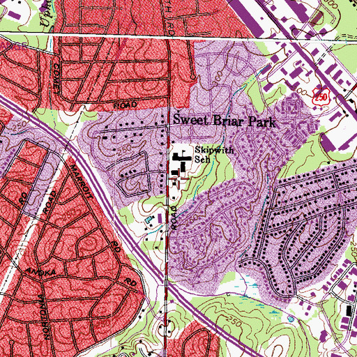 Topographic Map of Skipwith United Methodist Church, VA