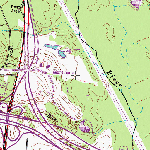Topographic Map of Crossings Golf Club, VA