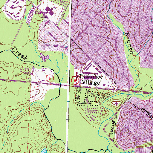 Topographic Map of Tuckahoe Village Merchants Square Shopping Center, VA