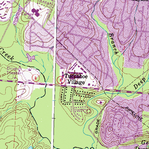 Topographic Map of Tuckahoe Village Shopping Center, VA