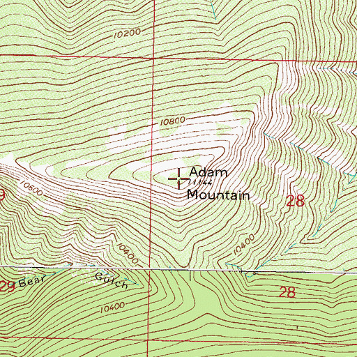 Topographic Map of Adam Mountain, CO