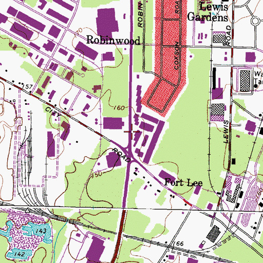 Topographic Map of Byrd Business Park, VA