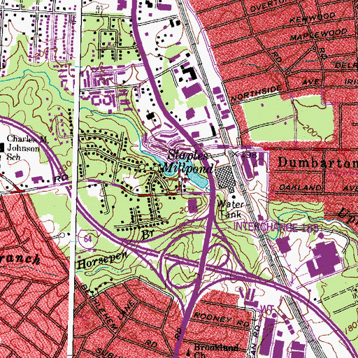 Topographic Map of Crossroads Shopping Center, VA