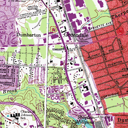 Topographic Map of Dumbarton Branch Henrico County Public Library, VA