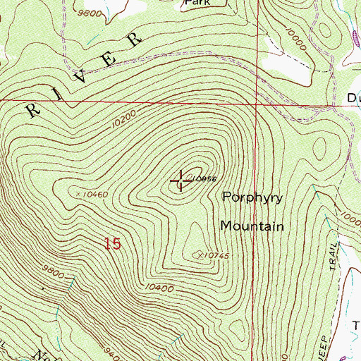 Topographic Map of Porphyry Mountain, CO
