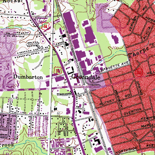 Topographic Map of Dumbarton Square Shopping Center, VA