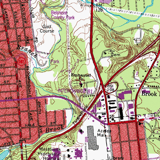 Topographic Map of Emmanuel Episcopal Church Cemetery, VA