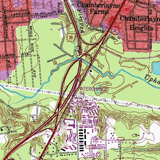 Topographic Map of Interchange 82, VA
