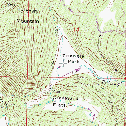 Topographic Map of Triangle Park, CO